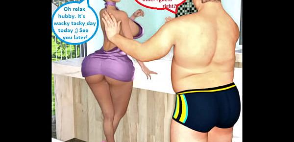  3D Comic Cuckold Wife Gets Dirty With Her Boss For Wacky Tacky Day Part 2